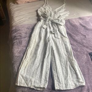 Sienna Sky Striped White Jumpsuit